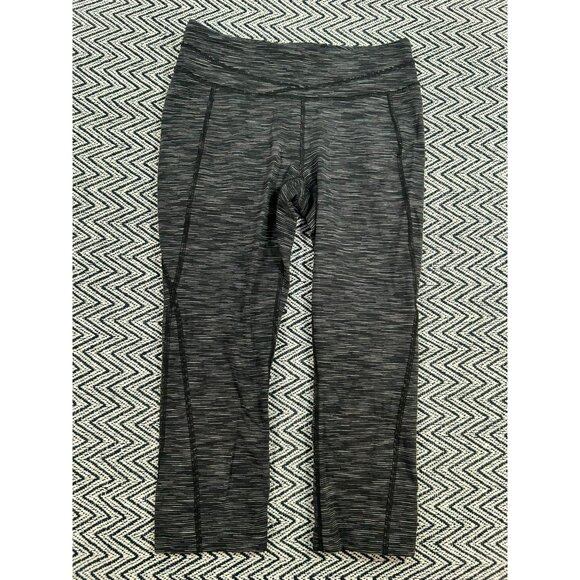 Lucy Womens Hatha Collection Powermax Capri Leggings Striped Black/Grey Size S - Picture 3 of 5